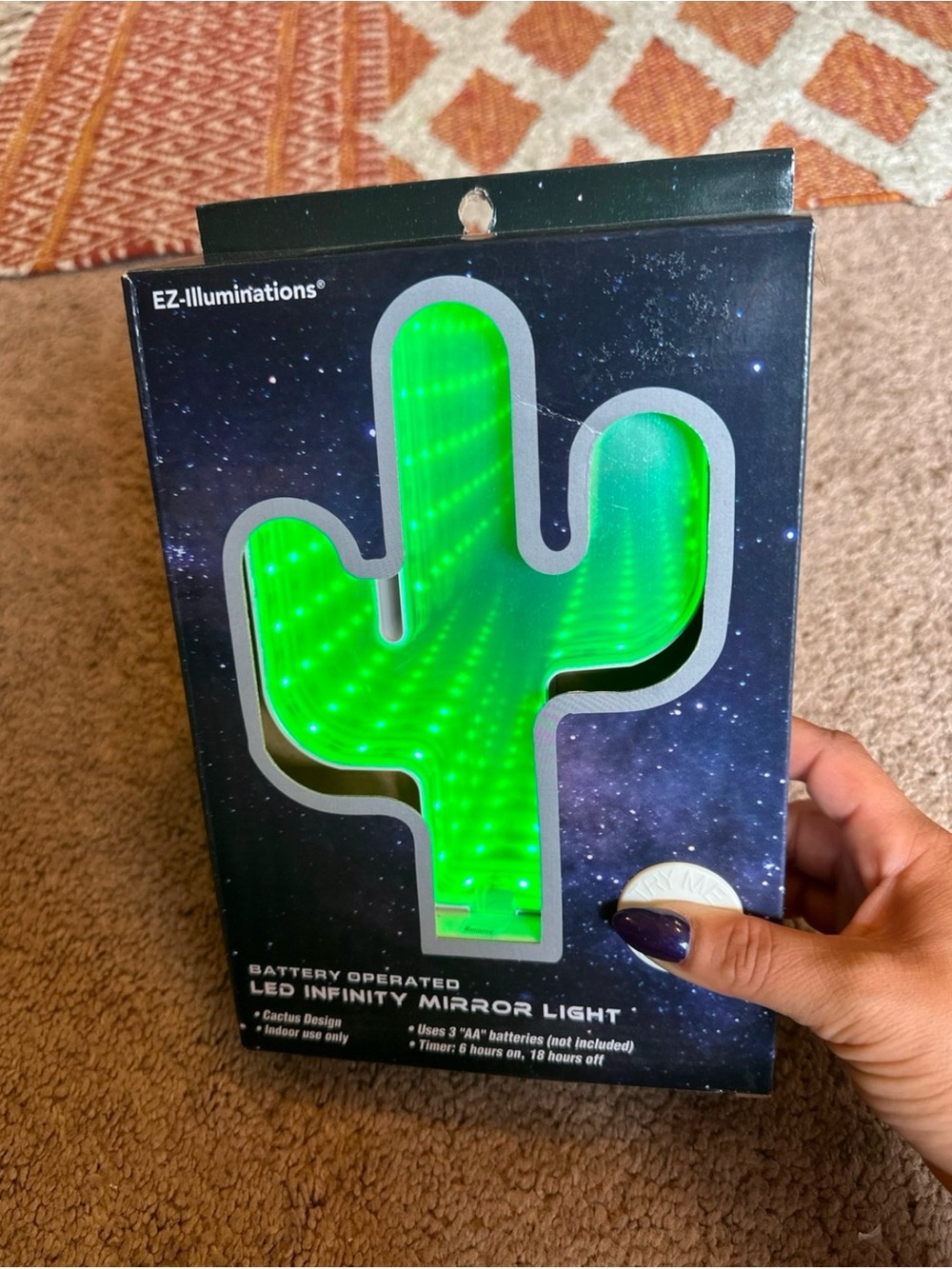 EZ-Illuminations LED Infinity Cactus Mirror Light - Green